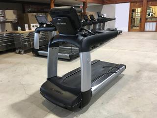 Life Fitness 95T Elevation Series Treadmill c/w FlexDeck Shock Absorption System, 0-15% Incline, 0.5-14mph, Interactive Workouts & 19 In. Discover SE Console, 120V, 20 Amp Plug, S/N AST159938.