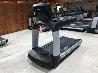 Life Fitness 95T Elevation Series Treadmill c/w FlexDeck Shock Absorption System, 0-15% Incline, 0.5-14mph, Interactive Workouts & 19 In. Discover SE Console, 120V, 20 Amp Plug, S/N AST143994.