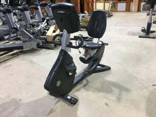 Life Fitness 95R Inspire Recumbent Bike c/w Wide Ride Pedals, Programmed & Interactive Workouts, 25 Resistance Levels & 16 In. Discover Console, S/N RUC100165.