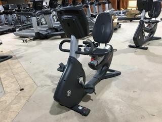 Life Fitness 95R Inspire Recumbent Bike c/w Wide Ride Pedals, Programmed & Interactive Workouts, 25 Resistance Levels & 16 In. Discover Console, S/N RUC100172.
