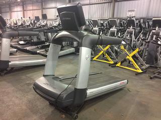 Life Fitness 95T Elevation Series Treadmill c/w FlexDeck Shock Absorption System, 0-15% Incline, 0.5-14mph, Interactive Workouts & 19 In. Discover SE Console, 120V, 20 Amp Plug, S/N TEU101068.