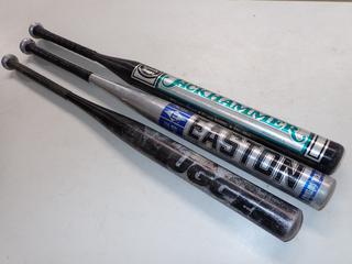 (3) Aluminum Softball Bats.