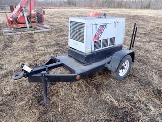 Red-D-Arc DX300 120/240V Diesel Welder Mtd. On S/A Trailer C/w Kubota Model D722-E Engine, Pintle Hitch And ST175/80 R16 Tires. Showing 2623hrs. SN 4124