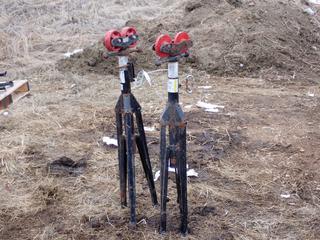 (2) Sumner 2000lb Cap. 52in Adjustable Pipe Roller Stands 