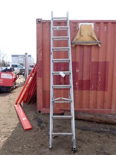 20ft Aluminum Extension Ladder *Note: (1) Rung Bent And Cracked*