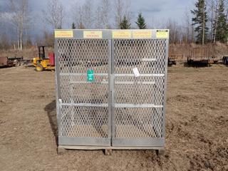 5ft X 32in X 65in Cylinder Storage Locker *Note: Left Front Side Bent*