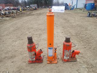 JET 3-Ton Long Ram Jack C/w (2) JET 22 1/2-Ton Hydraulic Jacks