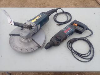 Bosch 115V 12in Concrete Saw C/w Bosch Bulldog 115V Roto-Hammer