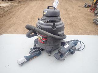Bosch 120V Belt Sander C/w Bosch 115V Right Angle Drill And 6.5 Gal 120V Shop Vac
