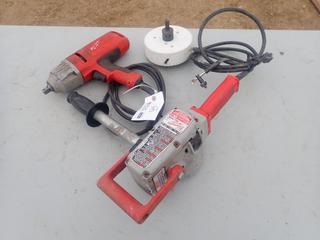 Milwaukee 120V 1/2in Impact Wrench C/w Milwaukee 120V 1/2in Hole Hawg