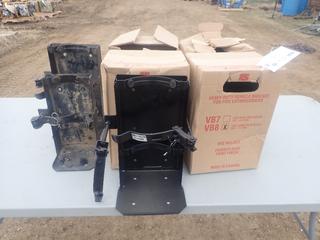 Qty Of (4) Unused RS Model VB8 Heavy Duty Vehicle Brackets To Fit 6 3/4in- 7 1/4in Extinguishers C/w (2) Unknown Size Vehicle Fire Extinguisher Brackets