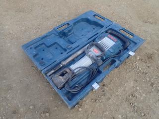 Bosch 120V Concrete Breaker C/w Roller Case And Breaker Bit. SN 508000759