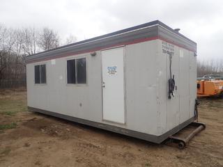 Sentag 24ft X 10ft X 9ft Skid Mtd. Office Trailer C/w 27ft Skid, (2) Rooms, NG Furnace And Siemens 100A 120/240V Single Phase EQ Loadcentre. SN STQ6020 *Note: Some Cracks In Walls, Dents On Exterior, Buyer Responsible For Loadout, This Item Is Located At 24 Nipewon Rd, Lac La Biche*
