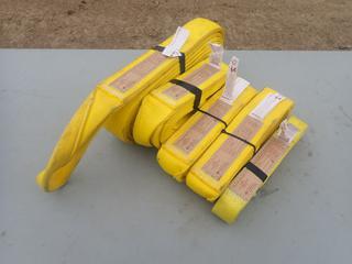 (2) 6ft X 3in, (1) 20ft X3in, (1) 10ft X 3in And (1) 12ft X 2in Lifting Slings