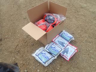 Qty Of Disposable Coveralls C/w Hard Hats