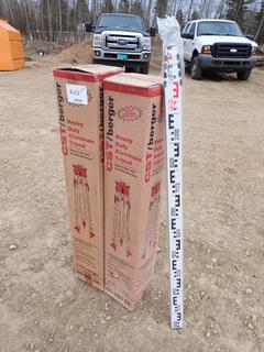 (2) Heavy Duty Tripod Survey Stand C/w Duratech Shot Rod *Unused*