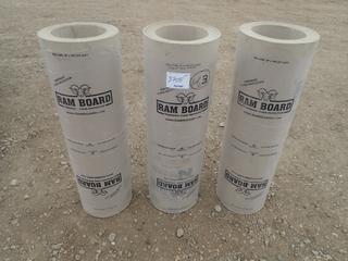 Qty Of (3) Rolls Of Ram Board 38in X 100ft Temporary Floor Protection