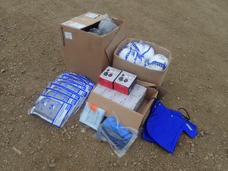 Qty Of Hard Hats, Forestry Visors, Ear Muffs, Jacket Hoods And Sweat Bands