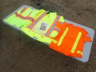 (1) pioneer Size 2XL Reflective T-Shirt C/w (1) STIHL Size Med Reflective T-Shirt, (1) North Size Large Reflective T-Shirt And (1) Viking Size Med Rain Coat