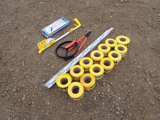 (1) Aluminum Shot Rod C/w (1) Rolatape Wheel, Wheel Meter, Marking Stick, Grease Gun And Qty Of Caution Tape