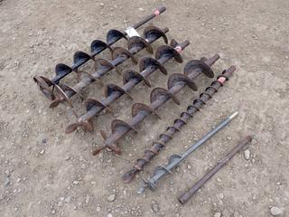 Qty Of 6in And 2in Earth Augers C/w 6in Ice Auger And (1) 15in Auger Extension