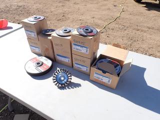 Qty Of 4 1/2in X 1/8in X 7/8in, 5in X 1/4in X 7/8in And 5in X 3/32in X 7/8in Grinding Discs