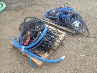 Qty Of Assorted High Pressure Hydraulic Hose C/w High Pressure Water Hose, Sandblasting Hose And Electrical Cable