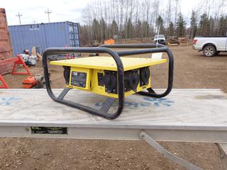 Construction Electrical Products Model 8706GU 120/240VAC Single Phase Portable Power Distribution Center C/w Power Cable. SN 45269