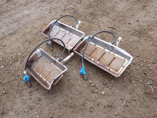 (2) 4-Burner And (1) 3-Burner Propane Heater To Fit Pole Stand