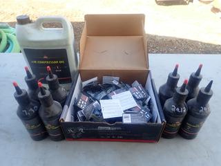 Qty Of (8) Bottles Of Air Tool Antifreeze C/w Qty Of Fuel Stabilizer Packs And (1) Jug Of Air Compressor Oil