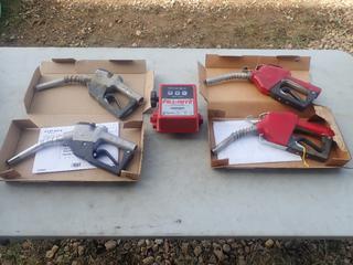 Qty Of (4) Fuel Nozzles C/w Fill-Rite Series 800C Meter 