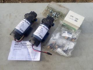 (2) Delavan Model 7812-301 12VDC Pumps C/w Qty Of 1/4in Couplers