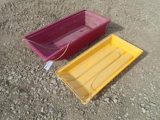 (1) 50in X 2ft And (1) 44in X 22in Snow Sleds