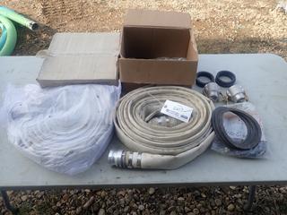 Qty Of (3) 2in Mill Discharge Hoses C/w Qty Of Camlock Fittings And Assorted Gaskets