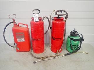 (2) National Concrete Accessories 3.5-Gal Sprayers C/w (1) 2-Gal Pump Tank And (1) Spray Doc 1-Gal Sprayer