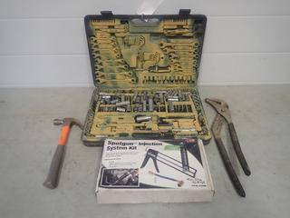 Incomplete ITC Tool Kit C/w Spotgun Injection System Kit Channel Lock Pliers And Hammer