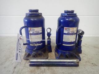 (2) PTA Canada 20-Ton Hydraulic Bottle Jacks