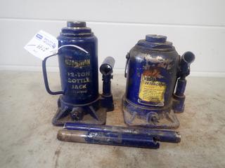 Lincoln 12-Ton Hydraulic Bottle Jack C/w Western Rugged 20-Ton Hydraulic Bottle Jack