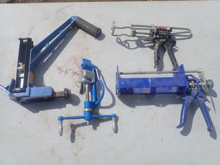 1 1/4in - 1 1/2in Manual Nailer C/w Epoxy Gun, Steel Band Tightener And Assorted Supplies