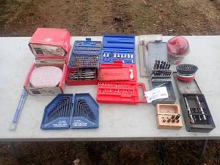 Screwdriver Bit Set, Torque Bits, Drill Bits, Reamer Kit, Saw Blades, Allen Key Set And Assorted Supplies