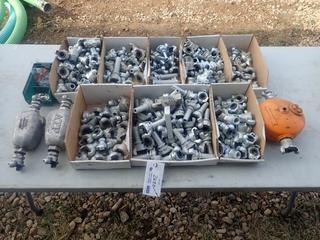 Qty Of Assorted Air Hose Fittings C/w (1) Ball Valve And Pneumatic Tool Inline Lubricators