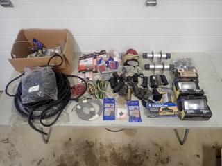 7-Way Injunction Box, Tail Lights, Tow Lights, (2) Halogen Flood Lights And Assorted Supplies