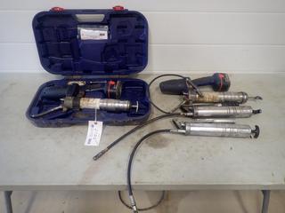 (2) Lincoln Power Luber 14.4V Grease Guns C/w (2) Jotoms Grease Guns *Note: No Charger*