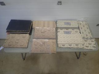 Qty Of 12in X 18in 60, 36 And 100 Grit 2-Sided Sand Paper C/w Assorted Grit 8in X 18in 1-Sided Sand Paper