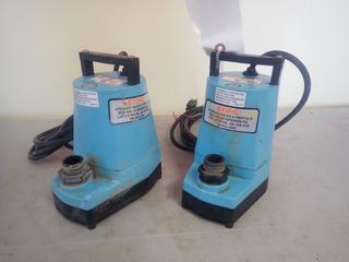 (2) 3/4in 115V Single Phase Submersible Pumps *Note: (1) Power Cord Requires Repair*