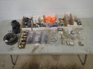 Qty Of (3) Unused Turbo Nozzles, Pump Parts, 2in Camlock Cups, Brass Fittings, Bulkhead Fittings, Rubber Gaskets, Hose And Assorted Supplies