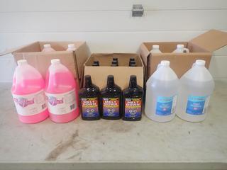 Qty Of (4) 4L Jugs Of Bio Largo Hand Sanitizer C/w (1) Jug Of Pink Pearl Liquid Hand Soap And (11) Bottles Of Melt Down Fuel Treatment