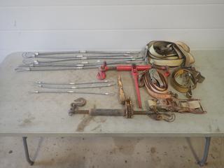 Qty Of Assorted Whip Checks C/w (2) Ratchet Boomers And Ratchet Straps