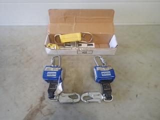 (2) North Retractable Lanyards C/w Unused Sliding Beam Anchor