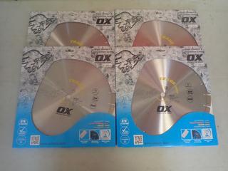 Qty Of (4) Ox Tools TC15 14in Diamond Blades *Unused*